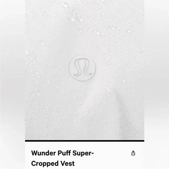 NEW Lululemon Wunder Puff Super Cropped Vest White size 8 - Picture 6 of 11